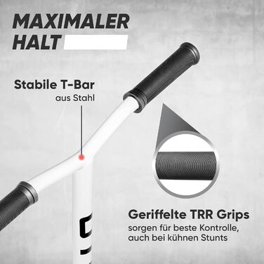 Скутер Apollo Star Pro: професійний стент-скутер для дорослих та дітей, ABEC 9, колеса 100 мм, білий/золотий