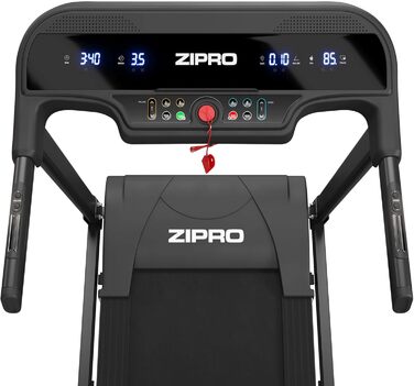 Бігова доріжка ZIPRO Pulse для дому, електрична, складана, з нахилом, швидкість 1-12 км/год, до 130 кг, 15 рівнів нахилу, амортизація, компактна, для дому