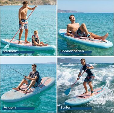 SUP дошка JUMMICO надувна 320x80x15 см, з кріслом для каякінгу, регульованим веслом та аксесуарами, до 160 кг, рожева - для серфінгу, риболовлі, йоги