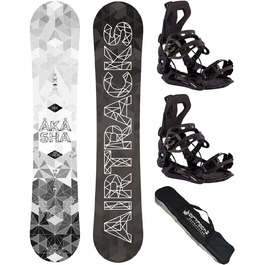 Чоловічий комплект сноуборду Airtracks Akasha Hybrid Rocker Snowboard Wide - Сноуборд Binding Master Fastec - Сумка для сноуборду 152 157 159 162 см (Сноуборд 159 см, кріплення L)