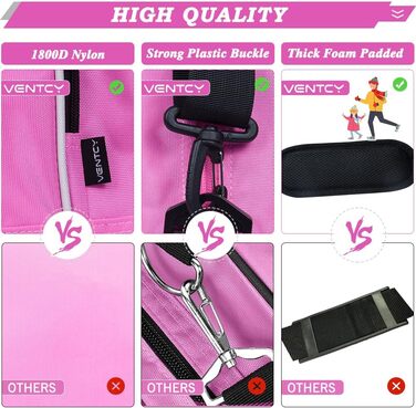 Сумка для роликів та ковзанів для дітей та дорослих (28-45 EU), рожева, L