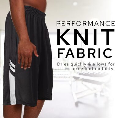 Шорти спортивні чоловічі - баскетбольні шорти для чоловіків - активні шорти для тренувань, залу, бігу (L, набір 5 шт.)