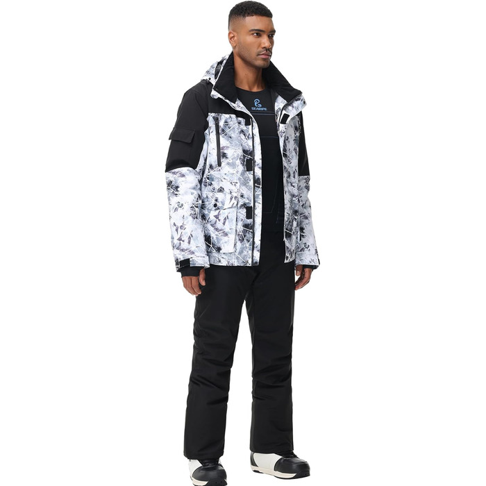 Чоловіча лижна куртка та штани, чорні. Висока щільність вітрозахисту та водонепроникність.