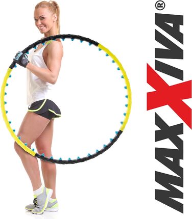 Обруч для фітнесу MAXXIVA, 108 см, 80 магнітів, 1,5 кг, чорний, для дорослих, масажний, йога, пілатес, реабілітація, домашні тренування