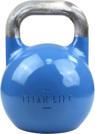 TITAN LIFE PRO Гиря для кросфіту 12 кг, сталева, професійна, з великою основою, для змагань, синя