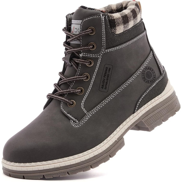 Черевики для туризму та зимові черевики ANJOUFEMME для жінок, водонепроникні та теплі зимові черевики для активного відпочинку, трекінгу та зимових прогулянок (42 EU, Коричневий)