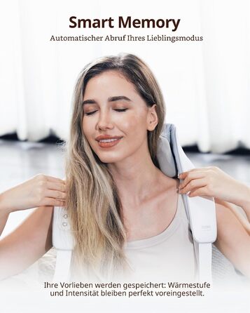 Масажер для шиї та спини Shiatsu бездротовий з підігрівом - 3 режими, 2 інтенсивності, 3D-розминання, подарунок для тата