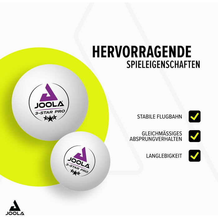 М'ячі для настільного тенісу JOOLA 3-Star PRO, 40+ мм, 24 шт.
