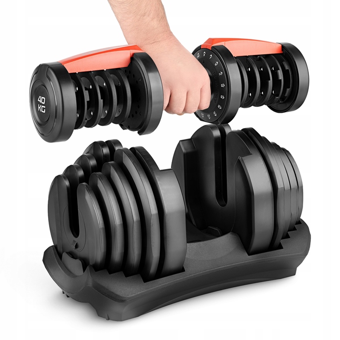 Регульовані чавунні гантелі 4FIZJO 1 x 40 кг