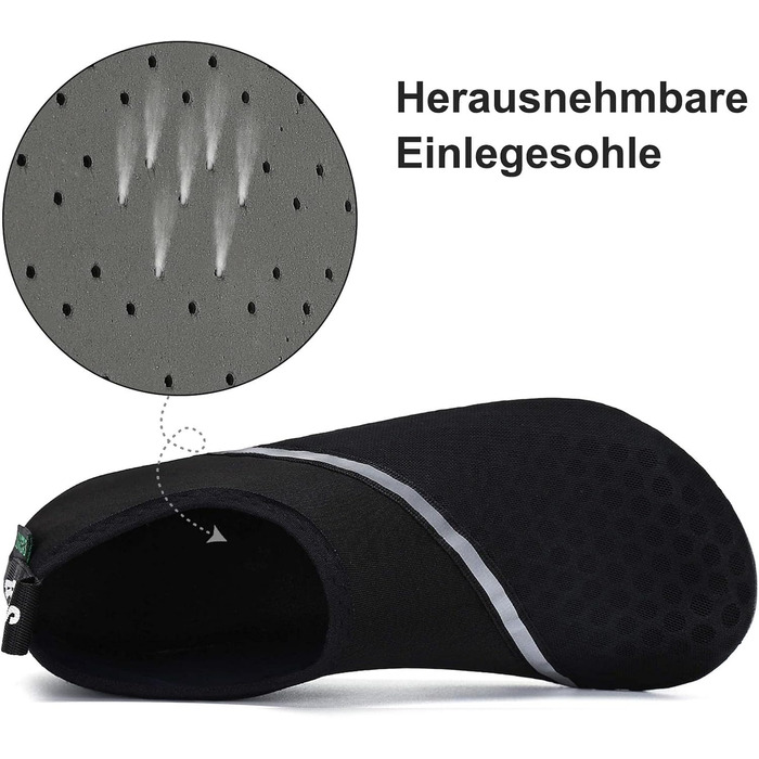 Чоботи для душу SAGUARO Unisex: аквашузи, водяні черевики для чоловіків та жінок, розмір 36-47 (40/41 EU)