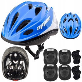 Регульований велосипедний шолом та комплект захисту для роликів, велосипеда та скейта, розмір S