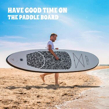 Надувна SUP-дошка FunWater з аксесуарами для дорослих, весло, помпа, рюкзак, ліш, водонепроникна сумка, чорна