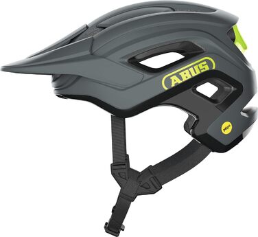 Велошолом ABUS Cliffhanger MIPS для MTB, захист MIPS, великі вентиляційні отвори, для чоловіків та жінок, розмір M (54-58 см), сірий/жовтий