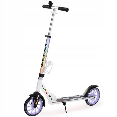 Самокат RAVEN Galaxia Holo 200мм з кошиком, дзвінком та LED-колесами