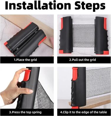 Набір для настільного тенісу з регульованою ручкою та сіткою, ідеальний для гри в приміщенні та на вулиці, а також для тренувань. Комплект 2