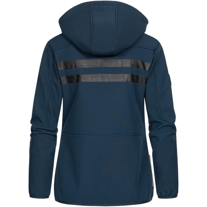 Жіноча мембранна куртка Softshell Geographical Norway Outdoor — водонепроникна спортивна куртка для дощу, темно-синя з рожевим блискавкою, розмір XXL