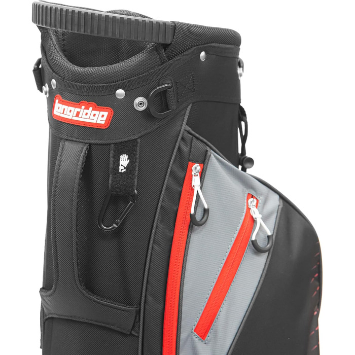 Сумка для гольфу Longridge Super Lite з 8 відділеннями, чорно-червона