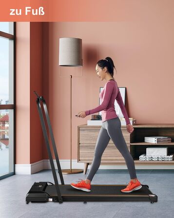 Біговий доріжка з нахилом для дому, складаний електричний walking pad з пультом дистанційного керування, Bluetooth та керуванням через додаток, подвійним амортизатором, без необхідності збирання