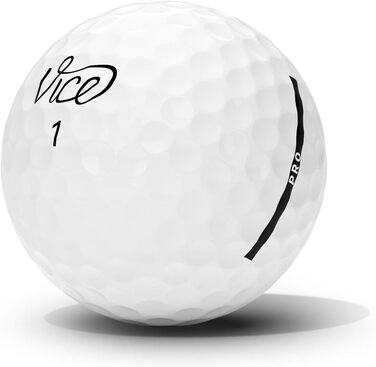 Гольф-м'ячі VICE Pro White 2020, 3-шарові, уретан, 12 шт, для досвідчених гравців, високий спін, максимальний контроль