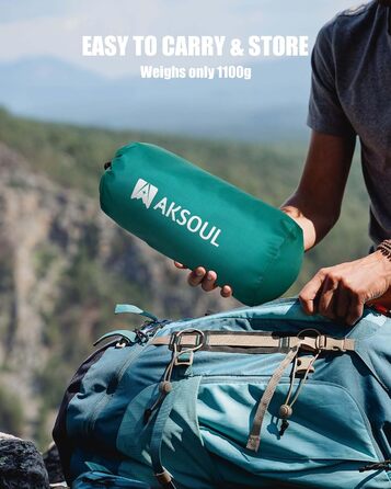 Надувний килимок для кемпінгу - самонадувний, товстий, з подушкою. Підходить для трекінгу, рюкзаків, подорожей. Синій.