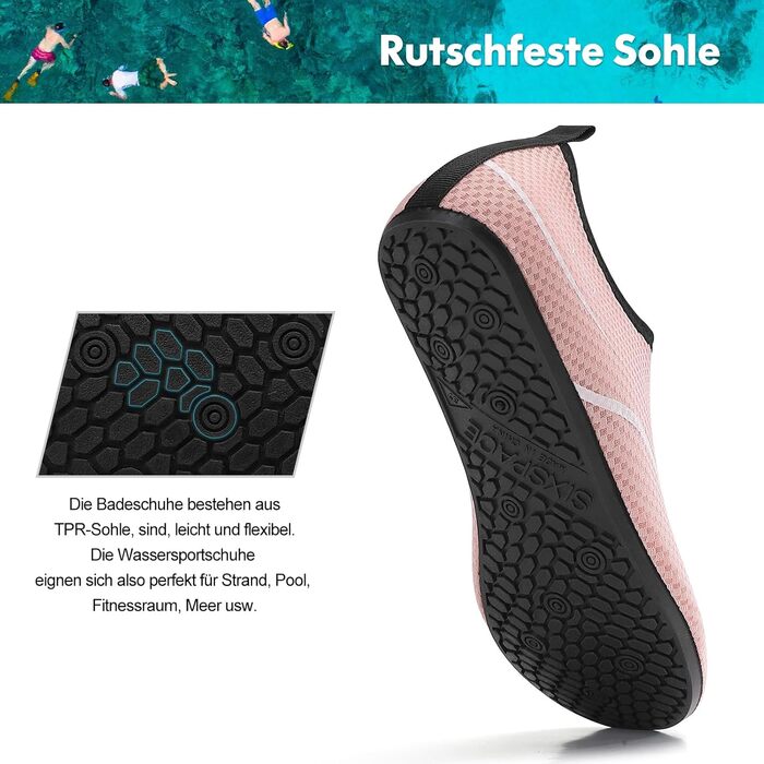 Шкарпетки для плавання та відпочинку Sixspace: дихаючі, швидковисихаючі, розміри 34-47