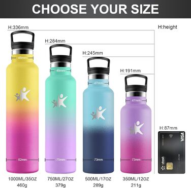 Термос-пляшка KollyKolla 750 мл, пляшка для води з содовою, витокозахисна, з трубочкою, без BPA, подвійні стінки, вакуумна ізоляція, для школи, подорожей, кемпінгу, блакитний + темно-блакитний