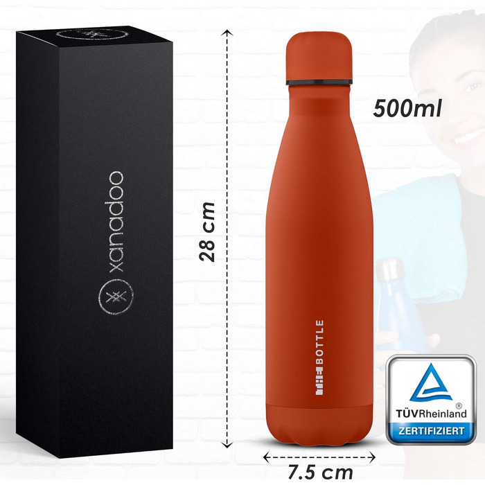 Термобутилка Xanadoo THEBOTTLE 500 мл, кор coral, з нержавіючої сталі 304, подвійні стінки, вакуумна ізоляція