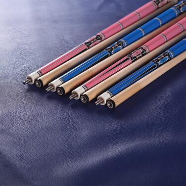 Більярдний кий для пулу Billiards Short Pool Cue Stick, 48 дюймів, для початківців, з канадського клену, 18 oz (рожевий)