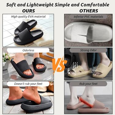 Чоловічі та жіночі шльопанці Cozislides Original - чорні, антиковзкі, для дому та вулиці (44/45 EU)