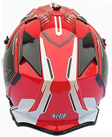 Мотошолом YASE Cross для мотокросу, ендуро, даунхілу: повний захист обличчя, MTB, Moped/ATV (чорний/червоний/білий, XL 58-59 см)