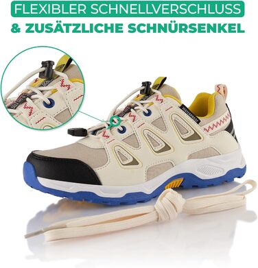 Водонепроникні трекінгові черевики для жінок та чоловіків. Трекінгові, туристичні черевики для хайкінгу (46 EU, Бежевий, Синій)