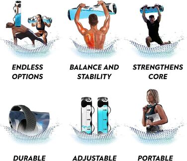 Водяна сумка MuscleForge Aquabag 15-30 кг для фітнесу, кросфіту та силових тренувань, регульована вага, водяний мішок для стабілізації