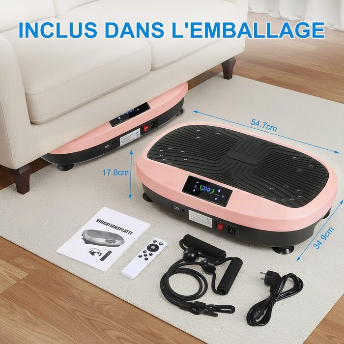 Віброплатформа для фітнесу Sport Home (Рожева) - 6 програм, для схуднення та м'язів