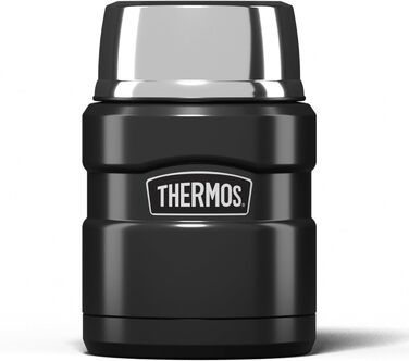 Термос для їжі Kleines King, сірий, із металевою ложкою, ізотермічний посуд