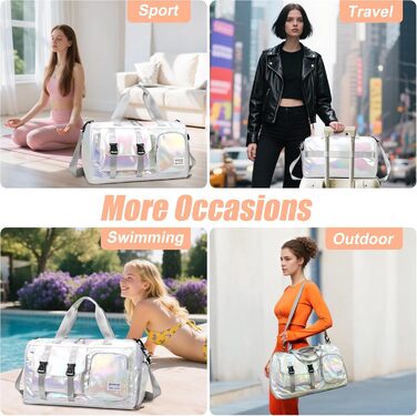 Спортивна сумка Tokeya для жінок: водонепроникна сумка для плавання, гімнастика, спортзал, подорожі (бежева)