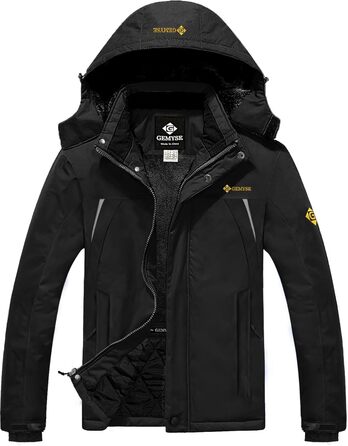 Чоловіча зимова куртка GEMYSE без блискавки, чорного кольору