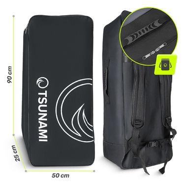 Надувна SUP-дошка Tsunami 350 см, багатоколірна, ПВХ, з веслом та рюкзаком