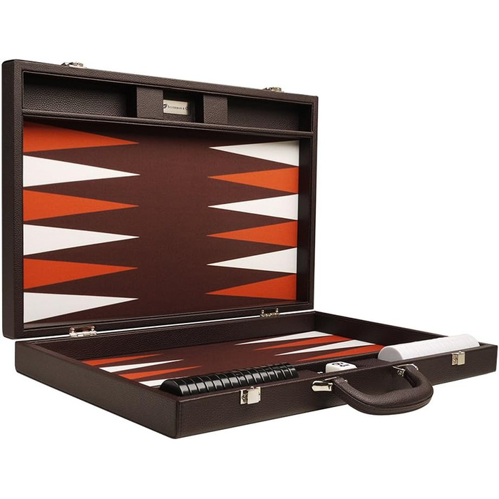 Набір для гри в нарди преміум-класу Silverman & Co. 48 x 64 см, темно-коричневий