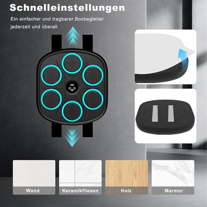 Музична боксерська машина з Bluetooth, для дому та фітнес-клубу, з рукавичками, для дітей та дорослих