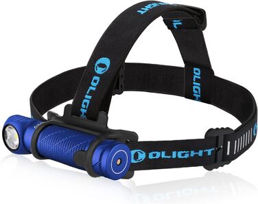OLIGHT Perun 2: Налобний ліхтар 2500 люмен, 166 метрів освітлення, USB, 5 режимів, таймер, для бігу, риболовлі, кемпінгу (блакитний)