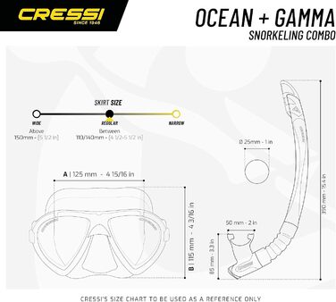 Маска для дайвінгу та снорклінгу Cressi Ocean, чорна