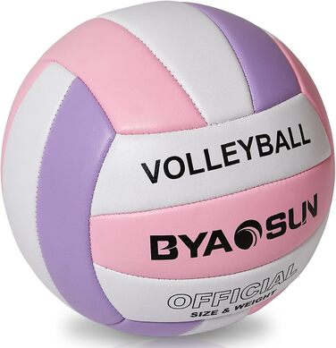 Волейбольний м'яч BYAOSUN для пляжу та залу, розмір 5, рожево-фіолетовий
