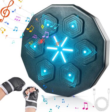 Боксерський мішок для стіни Forhome з підсвічуванням LED, Bluetooth, 9 режимів швидкості та підсвічуванням, професійний, чорний