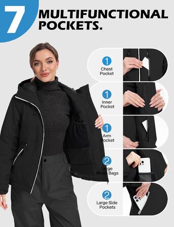 GEYSE Daen: Водонепроникна зимова куртка, сноуборд, снігова куртка, ізольована, з капюшоном, кольори: фіолетовий, помаранчево-фіолетовий (S, чорний)