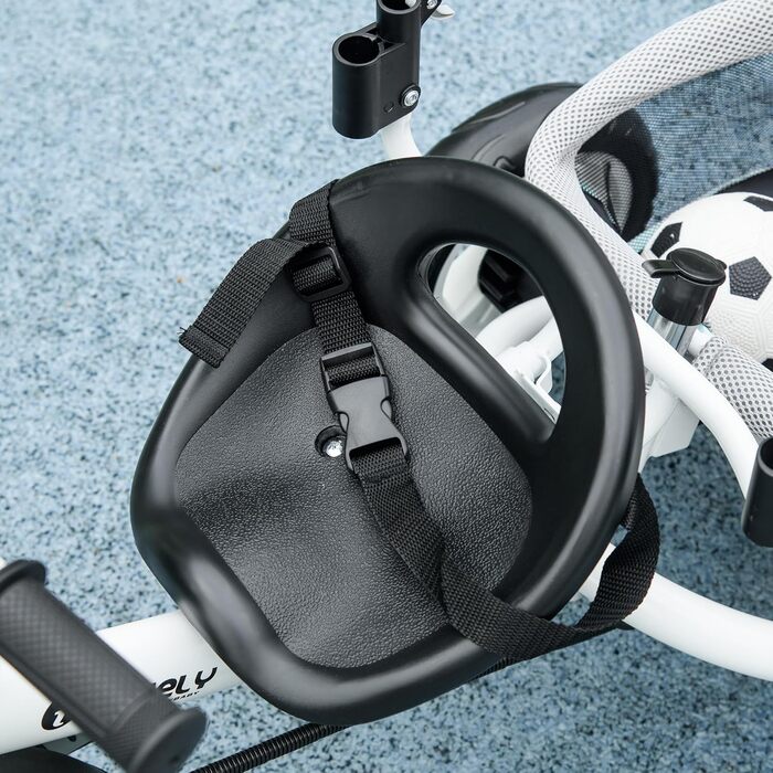 Триколісний велосипед HOMCOM 6-в-1 з батьківською ручкою для дітей 1-5 років (до 25 кг), з реверсивним сидінням, кошиком, тримачем для пляшки та сонцезахисним дахом, зелений