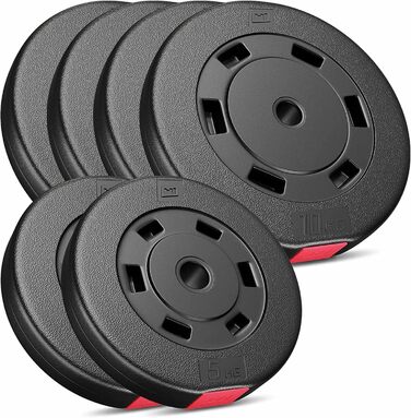Набір пластикових дисків Hop-Sport 50 кг, 30/31 мм, 4×10 кг, 2×5 кг