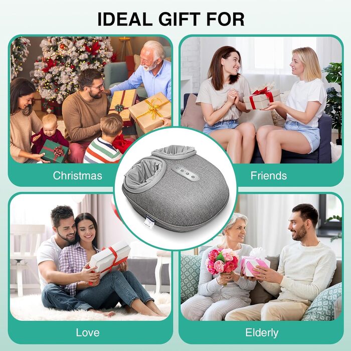 Масажер для ніг Medcursor з підігрівом: глибокий масаж, розслаблення м'язів та зняття втоми. Регулювання інтенсивності для дому та офісу (сірий)