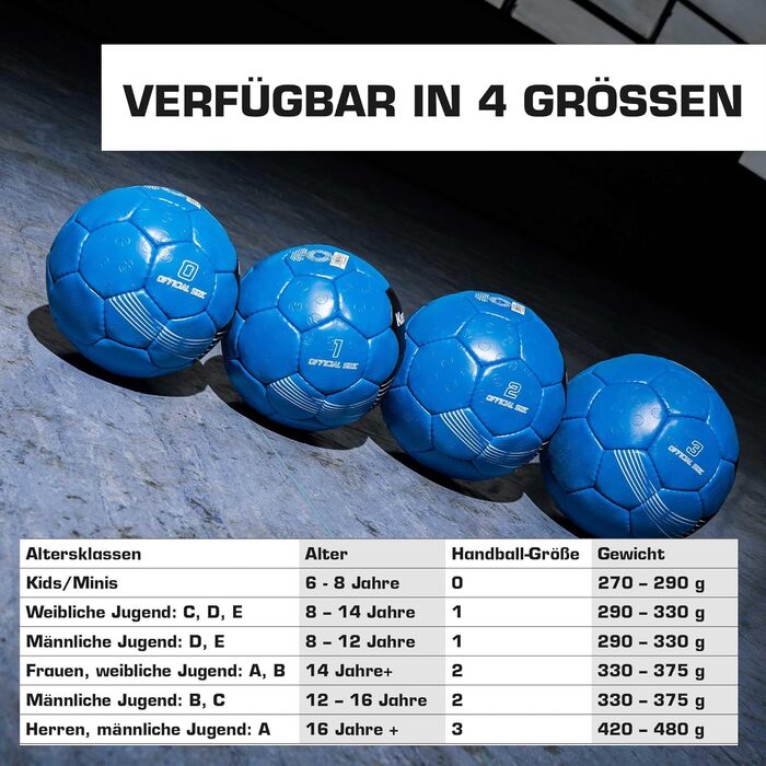 М'яч для гандболу Kempa Leo | Дитячий та дорослий, для тренувань та гри | Розміри 0-3