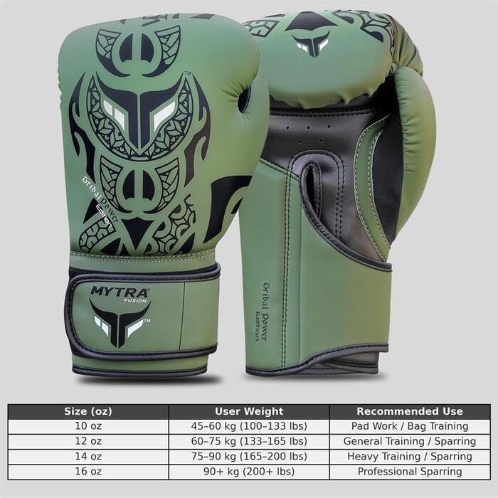 Боксерські рукавички Mytra Fusion 10oz, 12oz, 14oz, 16oz для MMA, боксу, спарингу, муай-тай, кікбоксингу (оливковий)
