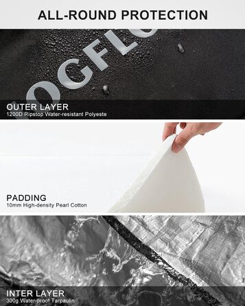 Скі-сумка Skitasche 360° з роликами, 1200D, чорна. Підходить для 175 см лиж